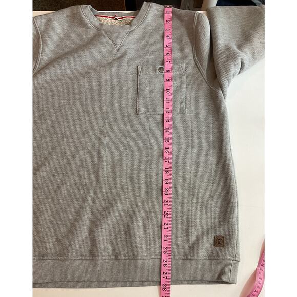 Coleman Men's Sz L Crewneck Sherpa Lined Waffle Thermal Sweatshirt Gray - Picture 4 of 8
